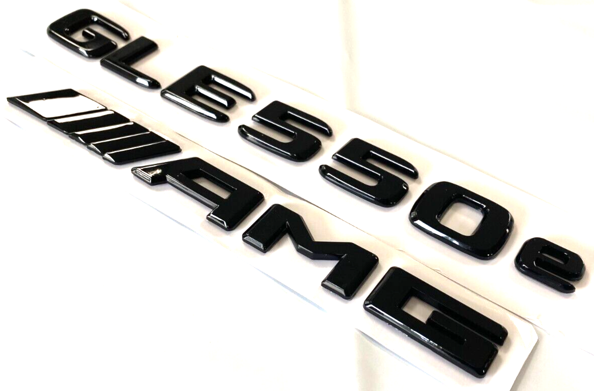 2X GLE550e+AMG BLACK FOR MERCEDES REAR TRUNK EMBLEM BADGE NAMEPLATE DECAL NUMBER