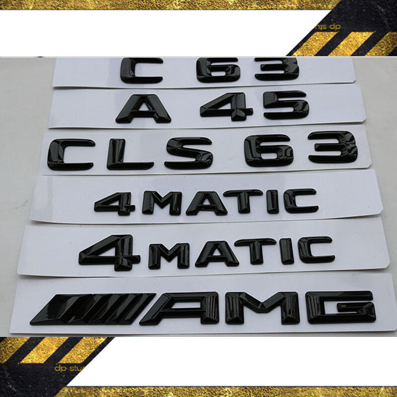 E-CLASS W212 GLOSS BLACK 3D SET E300 4MATIC REAR TRUNK BADGES EMBLEMS STICKER