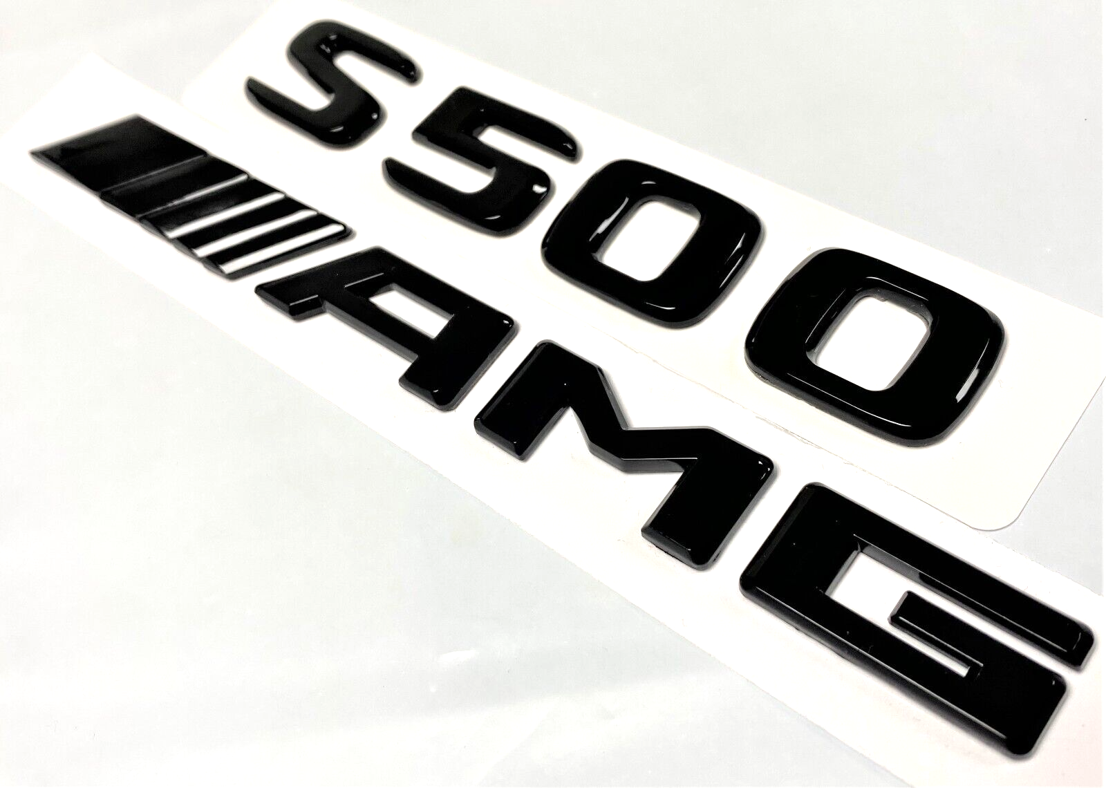 S500 + AMG BLACK FOR MERCEDES REAR TRUNK EMBLEM BADGE NAMEPLATE DECAL NUMBERS