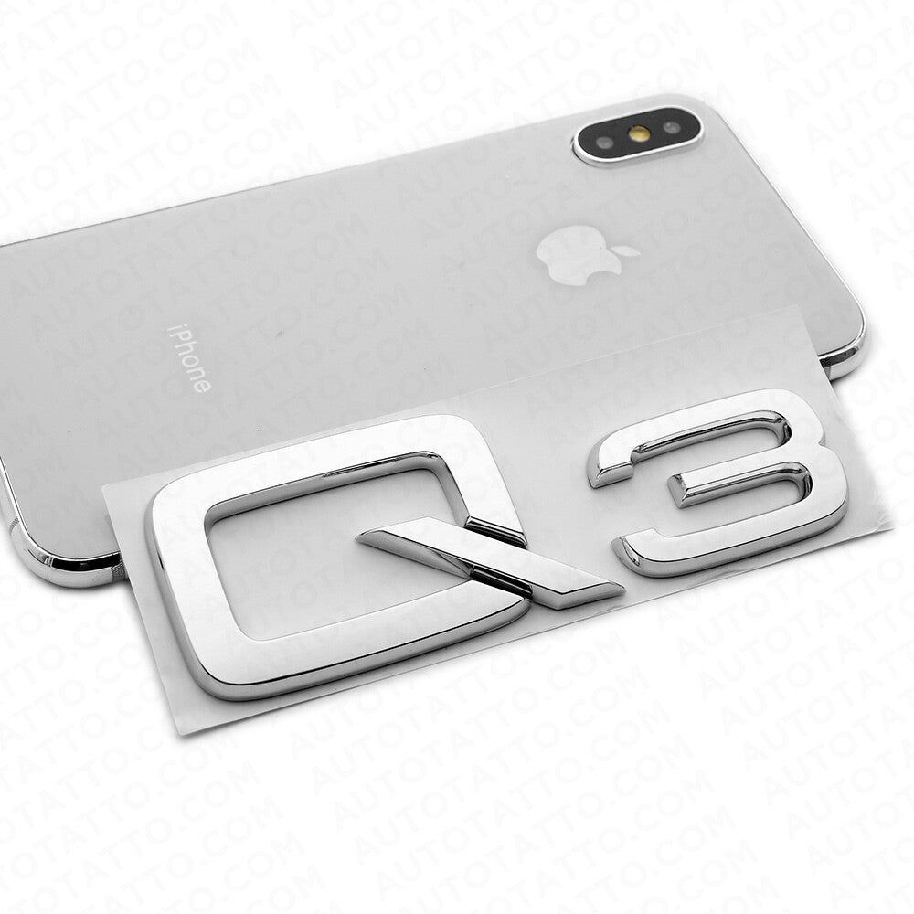 For Audi Q3 OEM Chrome Rear Letter Liftgate Badge Trunk Emblem Badge Logo Sport