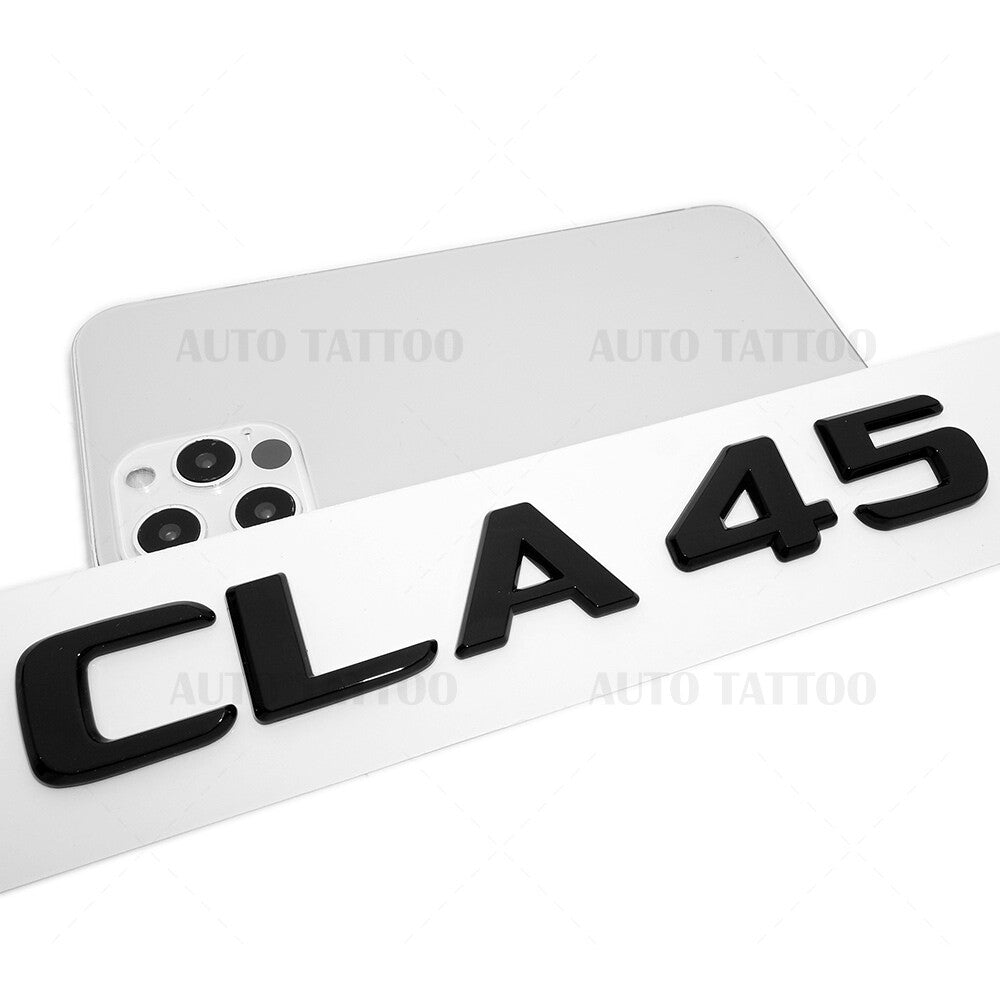 CLA 45 AMG 3D Emblem Trunk Lid Letter Logo Nameplate Badge Decorate Gloss Black