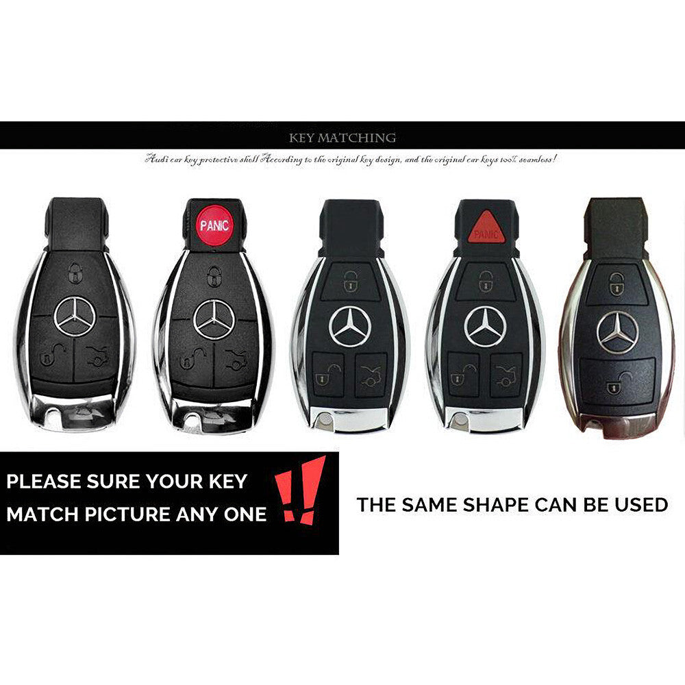 Orange Leather For Mercedes Remote Key Fob Case Shell & Keychain Protect GIft