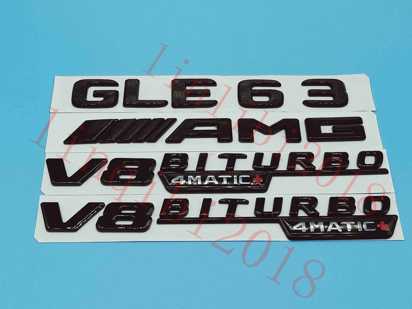 Gloss Black Flat GLE63 AMG V8 BITURBO Trunk Embl Badge Sticker for Mercedes Benz