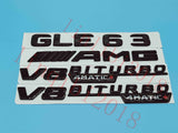 Gloss Black Flat GLE63 AMG V8 BITURBO Trunk Embl Badge Sticker for Mercedes Benz