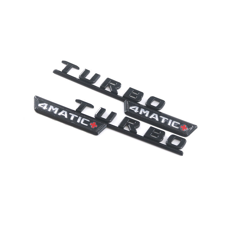 Gloss Black Turbo 4MATIC+ Side Decal Badge For Mercedes- CLA250 CLA45S A45 W118