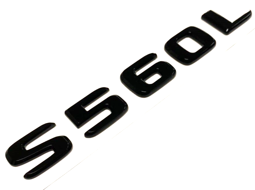 S560L Gloss BLACK FOR MERCEDES REAR TRUNK EMBLEM BADGE NAMEPLATE DECAL LETTERS