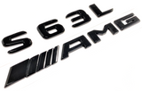 GlOSS BLACK S63L+AMG FOR MERCEDES S63 REAR TRUNK EMBLEM BADGE NAMEPLATE DECAL