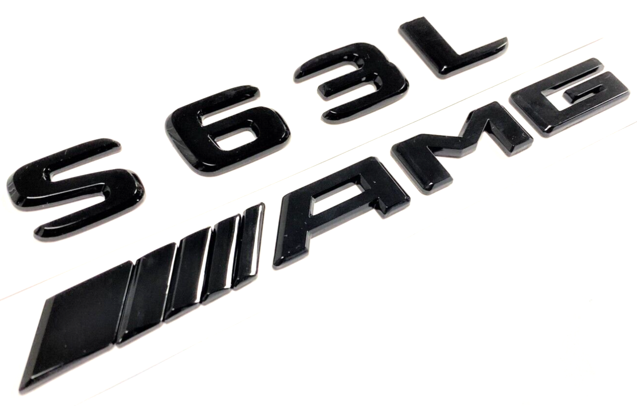 GlOSS BLACK S63L+AMG FOR MERCEDES S63 REAR TRUNK EMBLEM BADGE NAMEPLATE DECAL