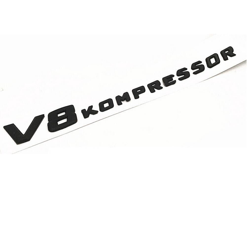 2 x Gloss Black Letters V8 KOMPRESSOR Emblem Badge Emblems for Mercedes Benz AMG