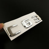 1Pcs C63 Chrome Decals Badge Car Rear Trunk Lid Sticker Emblem For Mercedes-Benz