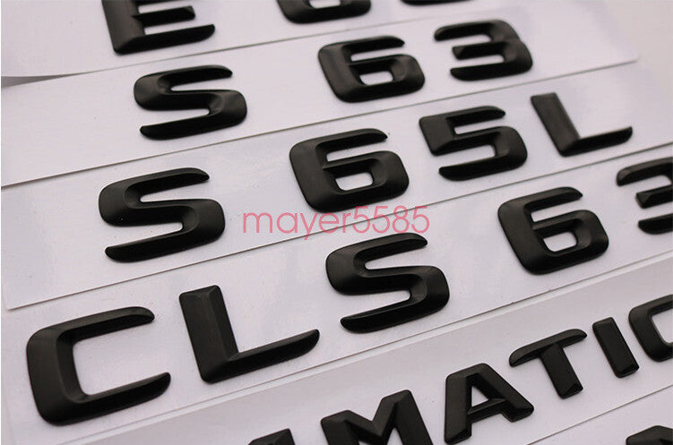 Black C63 + AMG + V8 BITURBO Trunk Emblem Badge Sticker for Mercedes Benz W205