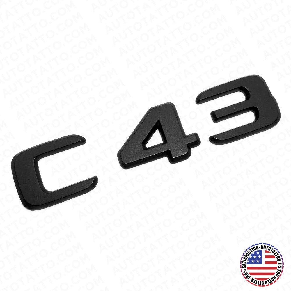 17-20 C43 Emblem Trunk Lid Letter Logo Nameplate Badge Decorate AMG Matte Black