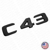 17-20 C43 Emblem Trunk Lid Letter Logo Nameplate Badge Decorate AMG Matte Black