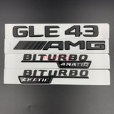 Matte black GLE43 AMG BITURBO 4MATIC Trunk Emblem Badge Sticker For Mercedes