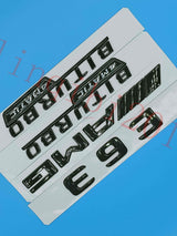 Flat Gloss Black E63 AMG BITURBO Trunk Embl Badge Sticker for 2017 Mercedes Benz