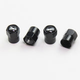 Compatible with Ford Mustang 4Pcs Tire Valve Stem Caps Black Anodized Aluminum