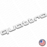 Audi Quattro Silver Rear Letter Liftgate Nameplate Trunk Emblem Badge Sport