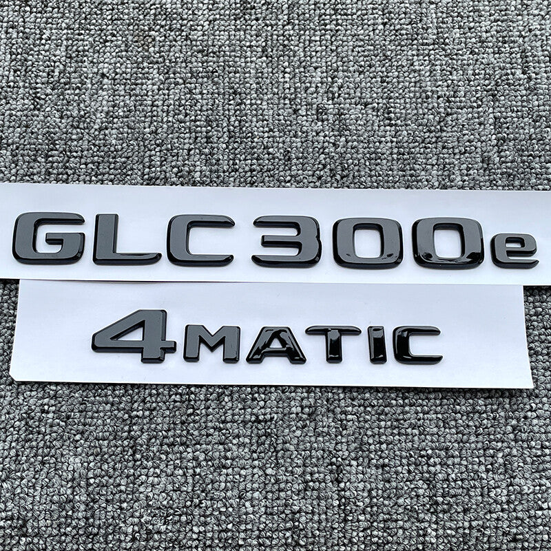 GLC300e +4MATIC Gloss Black Rear Trunk Emblem Badge Sticker For GLC C253 X253