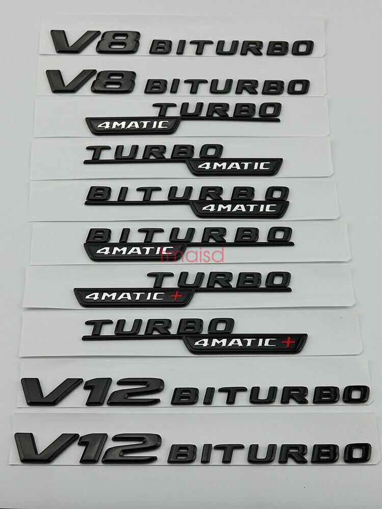 Matte black CLA45 AMG TURBO 4 MATIC Trunk Emblem Badge Sticker