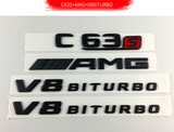 Gloss Black C63S AMG V8 BITURBO PACKAGE Trunk Emblem Badge For MB C63 c205 w205