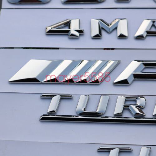 "CLA45 + AMG + TURBO 4 MATIC" Letters Trunk Embl Badge Sticker for Mercedes Benz