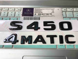 Gloss Black " S450 4 MATIC " Number Letters Trunk Badge Emblem