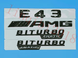 Gloss Black Flat " E43 AMG BITURBO " Trunk Embl Badge Sticker for Mercedes Benz