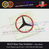 W223 SEDAN Mercedes GLOSS BLACK Star Emblem Rear Trunk Lid Logo Badge AMG S580