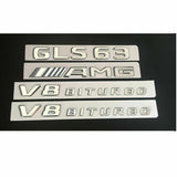 Chrome Trunk Fender Emblems Badges for Mercedes Benz X166 GLS63 AMG V8 BITURBO