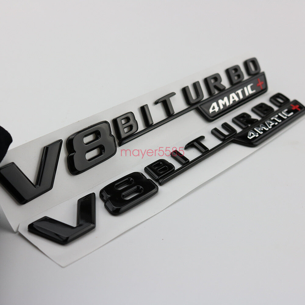 Matte black GLC63s AMG V8 BITURBO Trunk Emblem Badge Sticker for Mercedes Benz