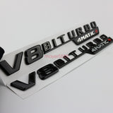 Matte black GLC63s AMG V8 BITURBO Trunk Emblem Badge Sticker for Mercedes Benz