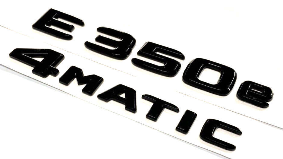 Gloss BLACK E350e+4MATIC FOR MERCEDES REAR TRUNK EMBLEM BADGE NAMEPLATE DECAL