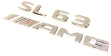 #2 CHROME SL63 + AMG REPLACEMENT FOR MERCEDES REAR TRUNK EMBLEM BADGE DECAL LID