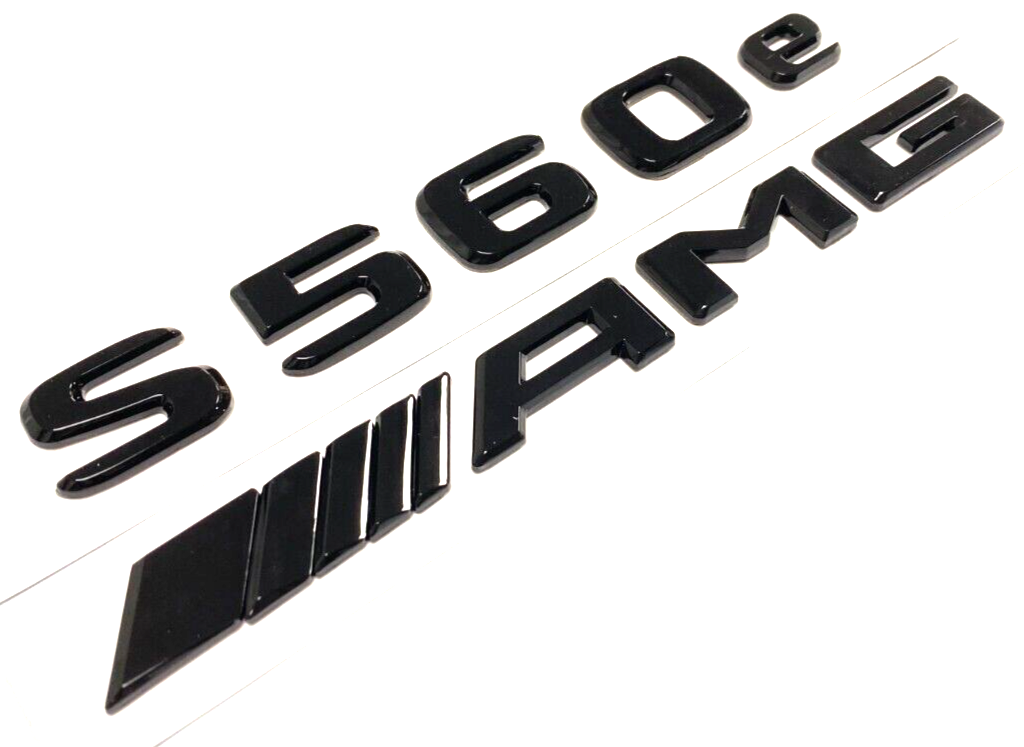S560e+AMG BLACK FOR MERCEDES REAR TRUNK EMBLEM BADGE NAMEPLATE DECAL NUMBERS