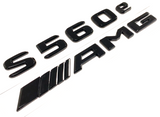 S560e+AMG BLACK FOR MERCEDES REAR TRUNK EMBLEM BADGE NAMEPLATE DECAL NUMBERS