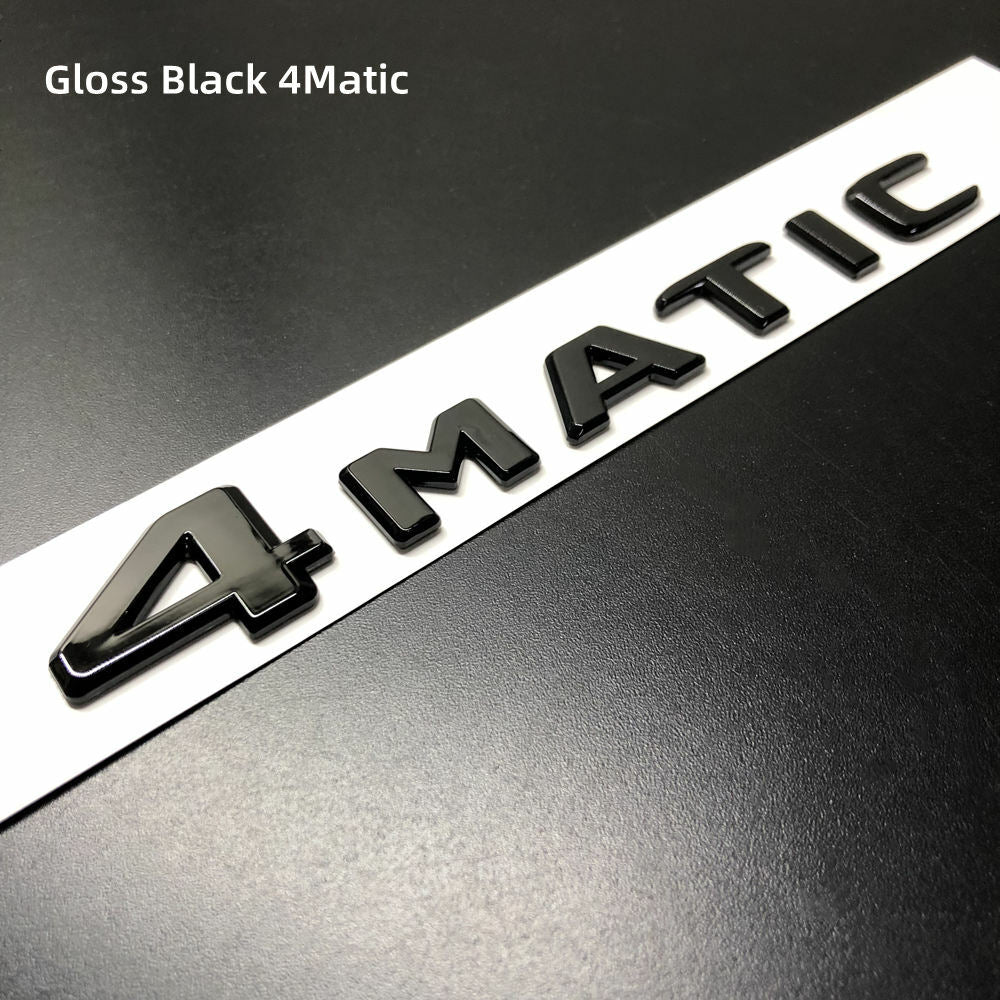 4Matic Gloss Black Car Rear Trunk Lid Sticker Emblem For Mercedes-Benz 2017-23
