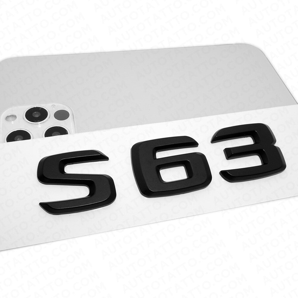 07-13 S 63 AMG Letter 3D Emblem Trunk Logo Nameplate Badge Decorate Sport Black