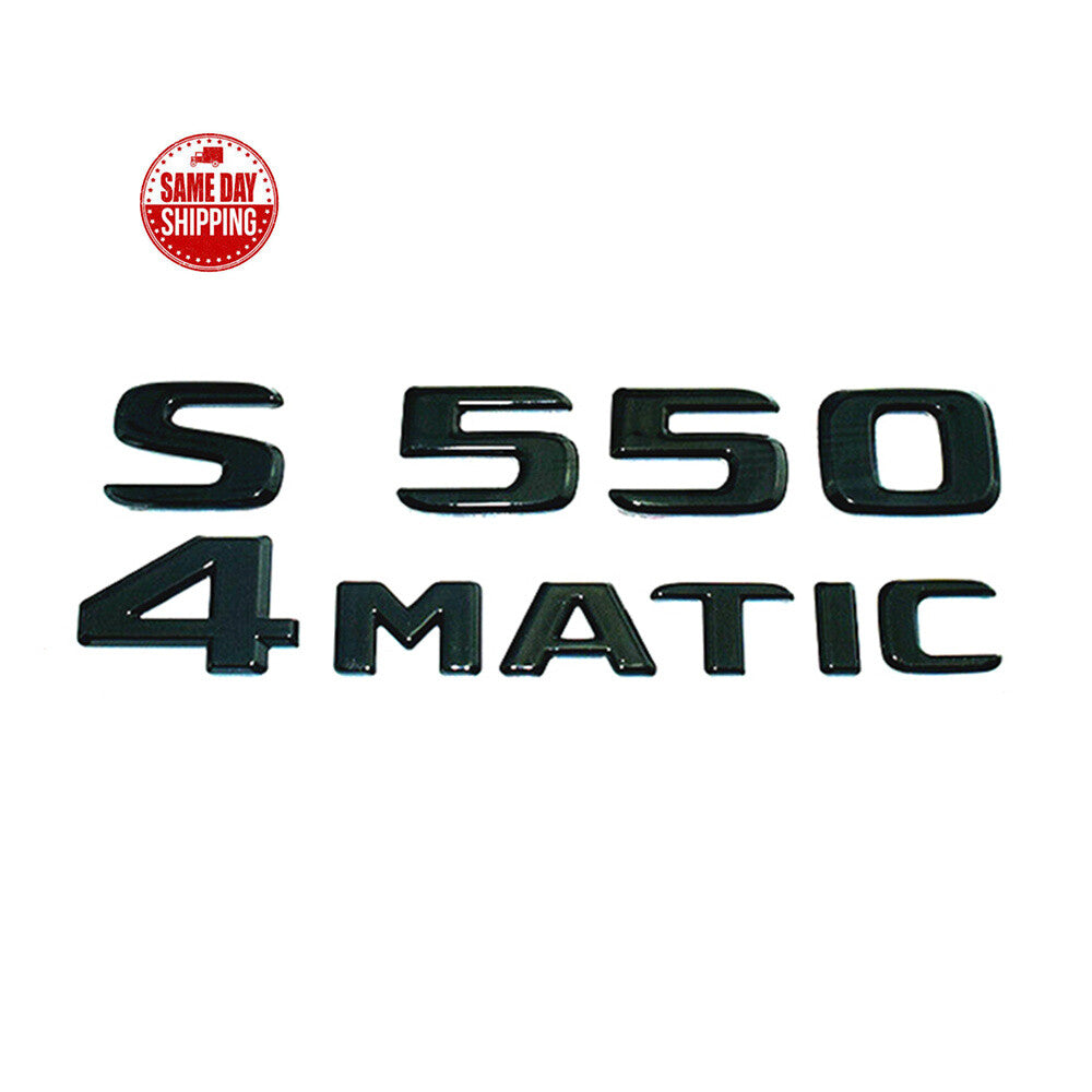 S550 4MATIC Rear Star Emblem Badge Black Set For Mercedes Benz W222 S550 SEDAN