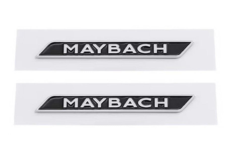 2Pcs Black Chrome Maybach Letters Fender Sticker Emblem Badge for Mercedes Benz