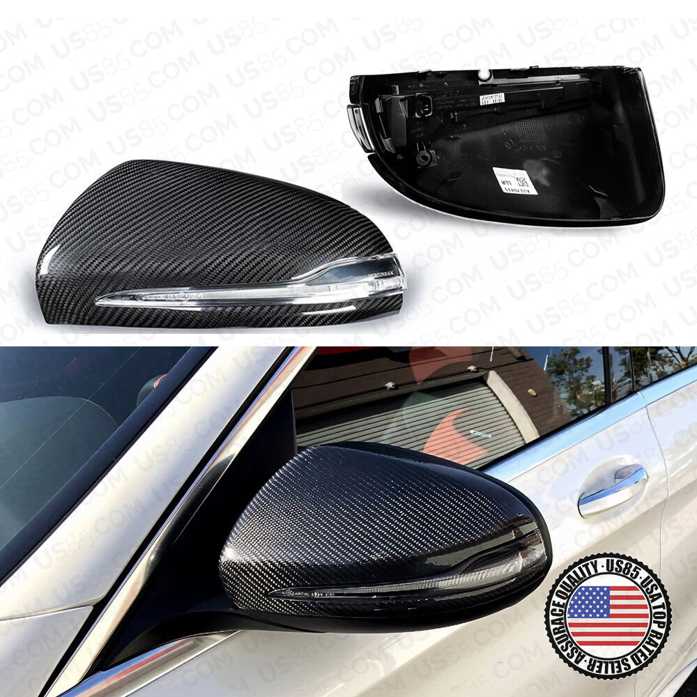 3D Real Carbon Fiber Side Mirror Cover Replace For AMG Sport W205 W213 W222 W253