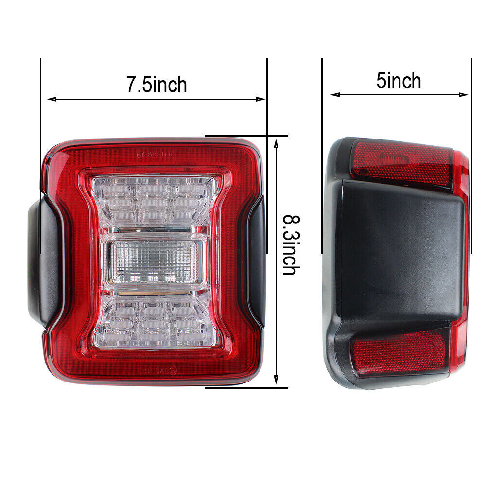 Euro Red Led Taillights Brake Reverse Turn Signal Lights for JL 2018-19