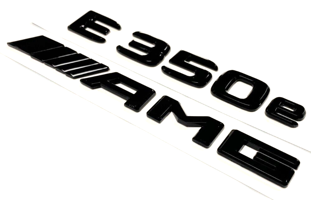 Gloss BLACK E350e+AMG FOR MERCEDES E350 REAR TRUNK EMBLEM BADGE NAMEPLATE DECAL