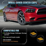 4pcs Wheel Center Cap 63mm/2.5 inches Slash Covers Hub - Yellow Slash Cap