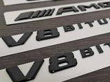 Gloss Black C63S AMG V8 BITURBO PACKAGE Trunk Emblem Badge Sticker For C63 W205