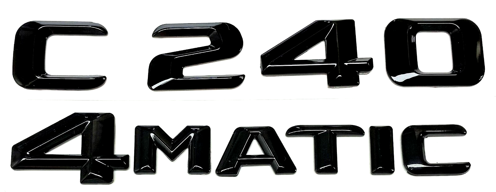 #1 BLACK C240 + 4MATIC REPLACEMENT FOR MERCEDES REAR TRUNK EMBLEM BADGE DECAL