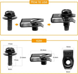Nissan 35 Pcs Body Bolts & U-nut Clips- M6 Engine Under Cover Splash Shield