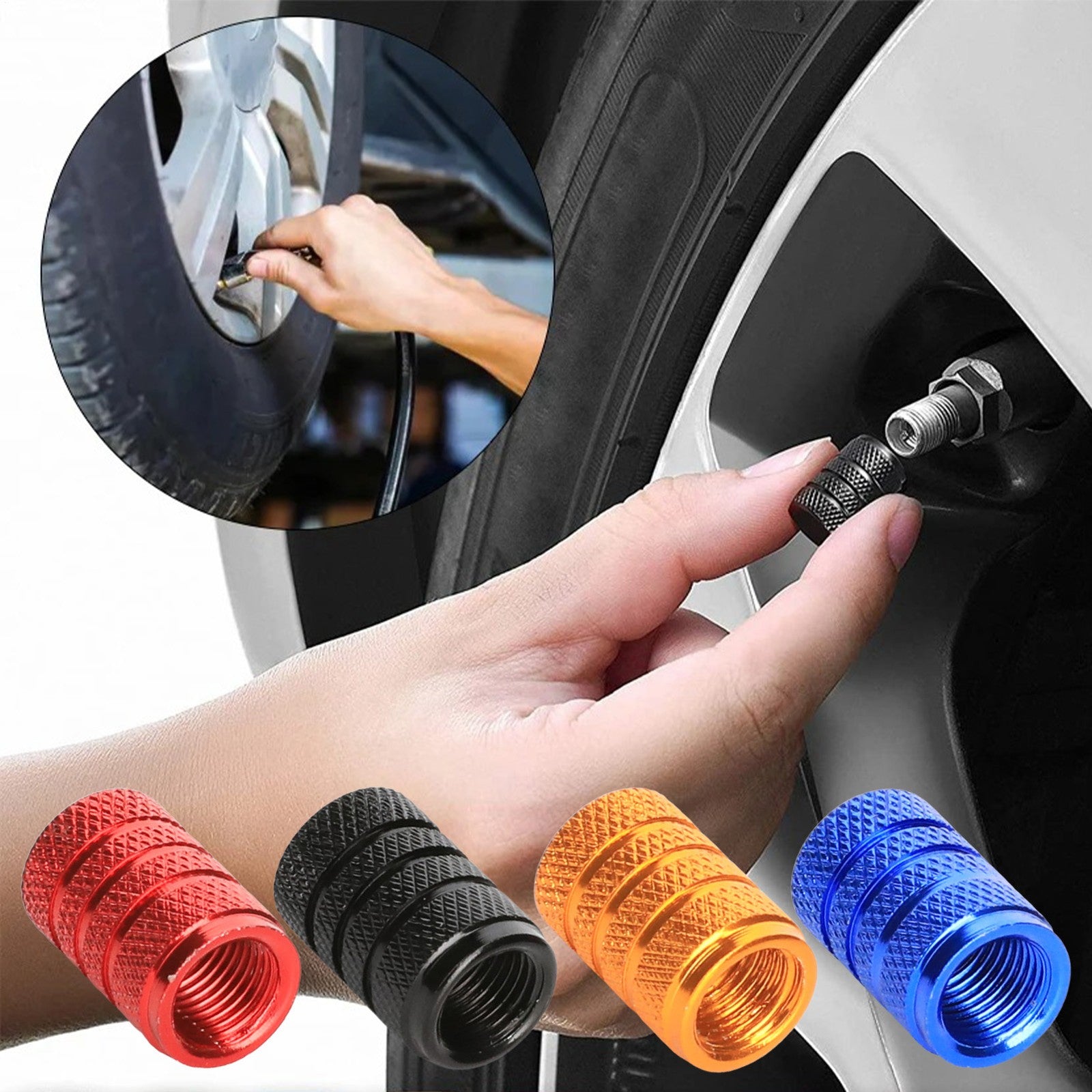 4pcs Aluminum Tire Valve Caps Tyre Valve Stem Cover Air Dust Wheel Rim Cap Tire Air Cap