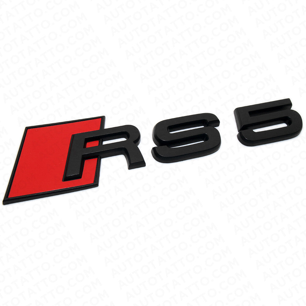 Audi RS 5 Matte Black Rear Letter Tail Nameplate Trunk Emblem Badge Sport Sline