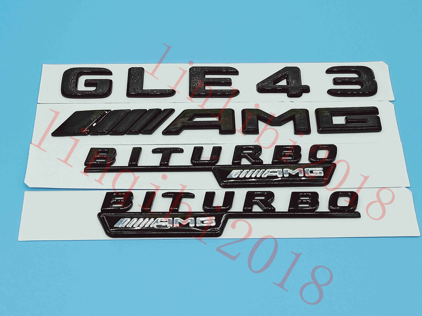 Gloss Black Flat " GLE43 AMG BITURBO" Trunk Embl Badge Sticker for Mercedes Benz