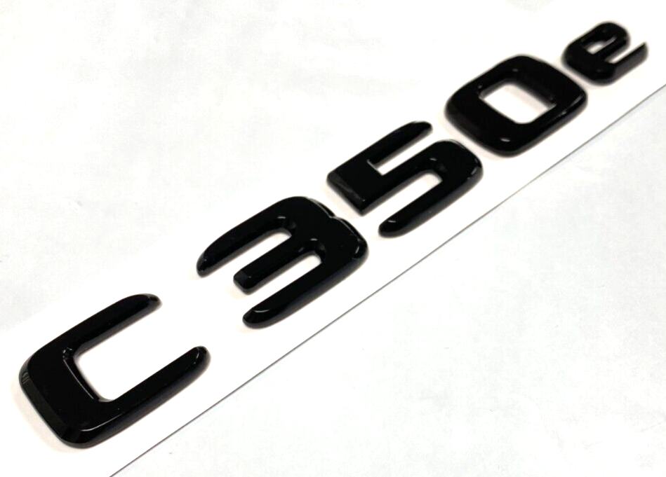 C350e GLOSS BLACK FOR MERCEDES REAR TRUNK EMBLEM BADGE NAMEPLATE DECAL NUMBERS